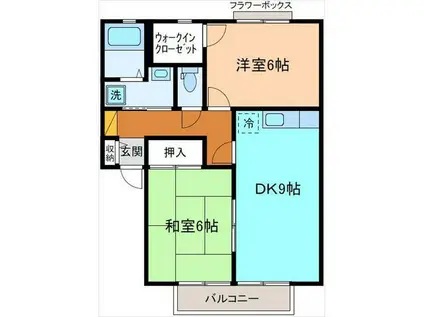 サンビレッジ金沢(2DK/1階)の間取り写真