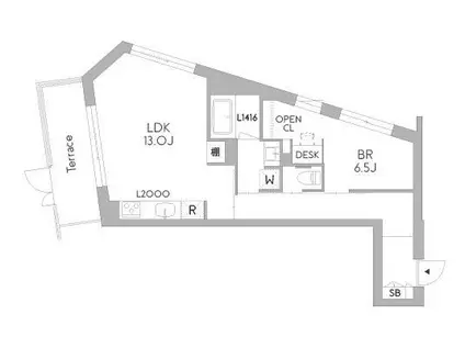 GRANDUO荻窪3(1LDK/1階)の間取り写真