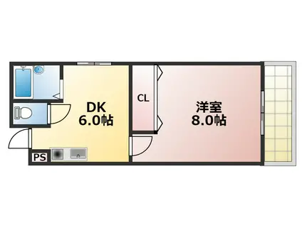 カーサAY(1DK/3階)の間取り写真