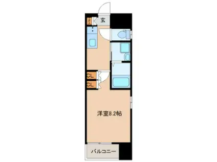 パークス(1K/2階)の間取り写真