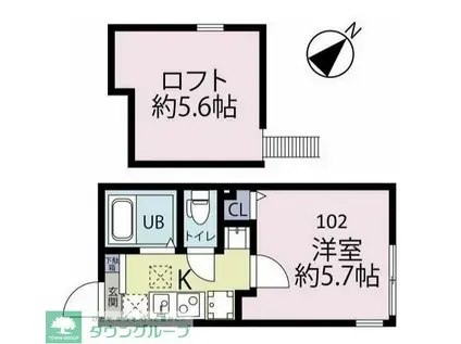 フォーリーフ瀬谷(1K/1階)の間取り写真