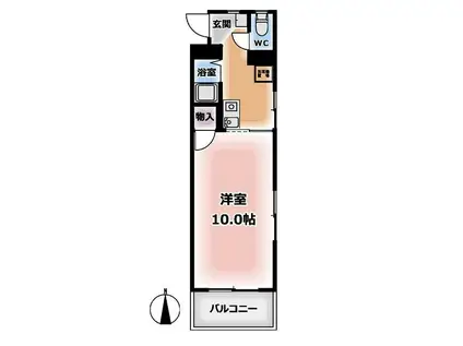 シャンボールII西村(1K/2階)の間取り写真
