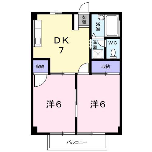 シティハイツさとうA(2DK/2階)の間取り写真