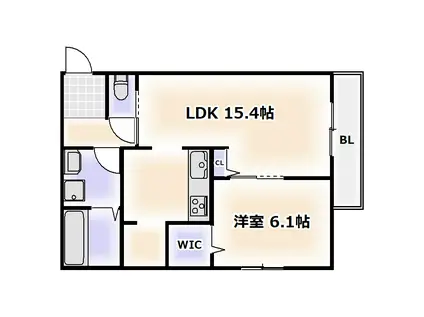 カーサルミノサ王子町(1LDK/1階)の間取り写真