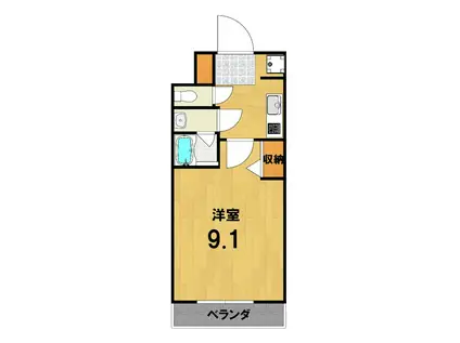 LA FITE KYOTO OIKE(1K/2階)の間取り写真