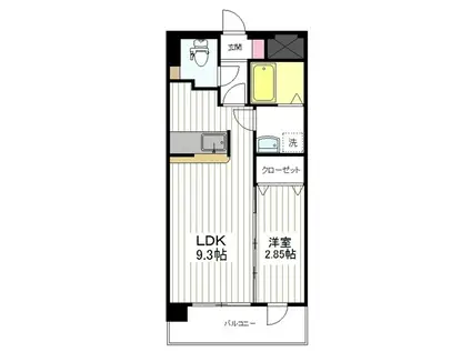 アルファプライム小松島(1LDK/5階)の間取り写真