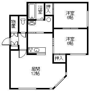 AVON HOUSE(2LDK/2階)の間取り写真