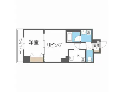 ビッグパレス南5条(1LDK/9階)の間取り写真