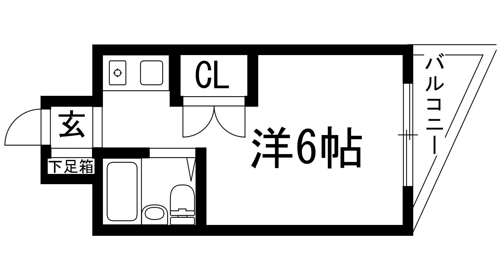 上中マンション(ワンルーム/3階)の間取り写真