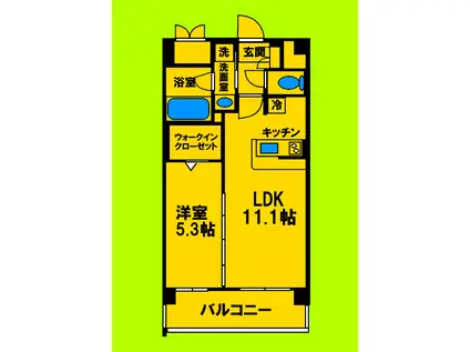 Kプラット21(1LDK/1階)の間取り写真