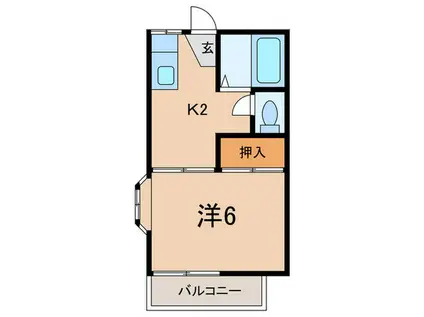 ソルト・ガーデン(1K/2階)の間取り写真