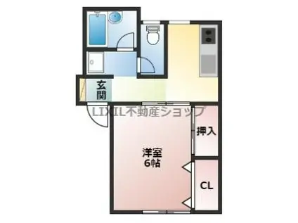 メゾンフルール(1K/1階)の間取り写真