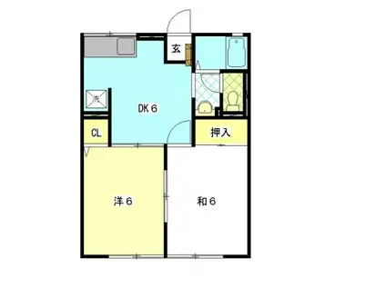 ハイム富士見(2DK/1階)の間取り写真