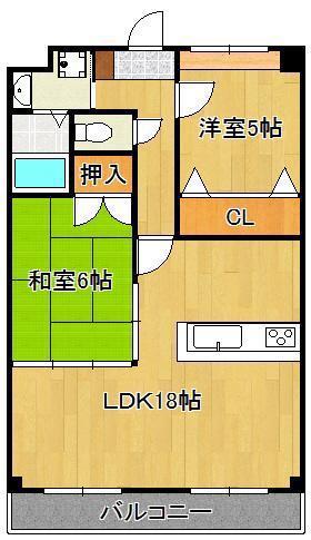 サンクス光(2LDK/3階)の間取り写真