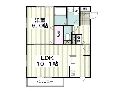 PINE COURTパインコート(1LDK/1階)の間取り写真