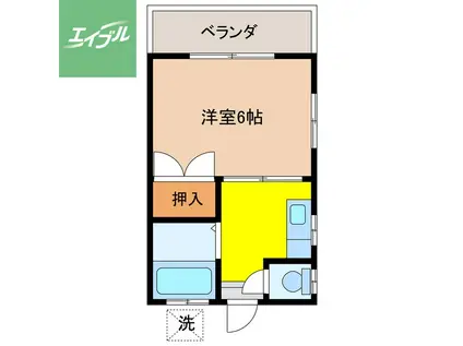 PLANETCORE片渕B棟(1K/2階)の間取り写真