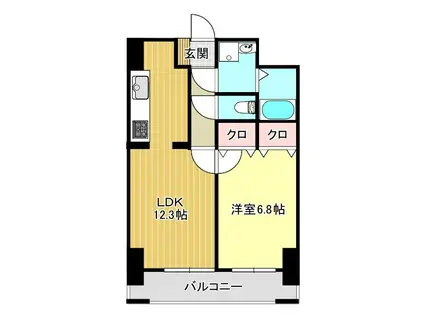 モアナコート(1LDK/4階)の間取り写真
