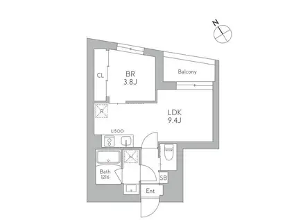 J.リヴェール武蔵小山ウエスト(1LDK/3階)の間取り写真