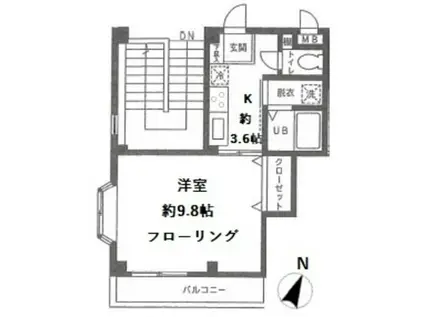 パークヴィアーレ(1K/3階)の間取り写真