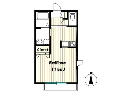 カサフィオーレ(ワンルーム/1階)の間取り写真