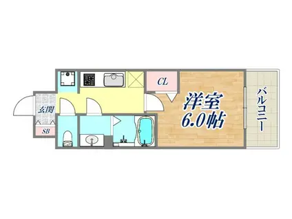 プレサンス神戸長田ラディアラ(1K/3階)の間取り写真