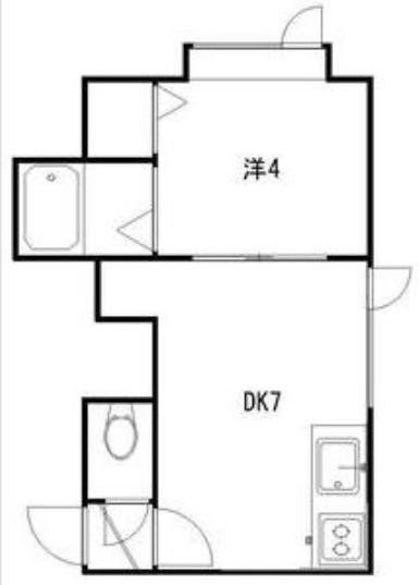フローレス円山(1DK/2階)の間取り写真