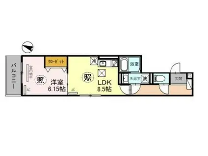 ディールーム旗塚通(1LDK/1階)の間取り写真