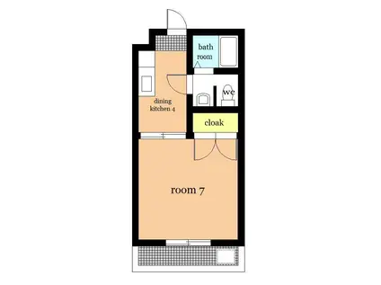 アーバンハイム(1K/2階)の間取り写真