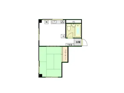 ハヤシビル(1DK/3階)の間取り写真