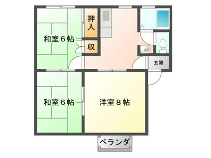 サンアベニュー(3DK/2階)の間取り写真