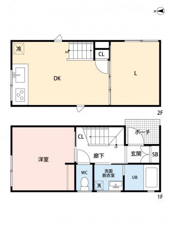 RIZエクリュ轟木(2LDK/1階)の間取り写真