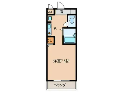 シャルム住吉(1K/3階)の間取り写真