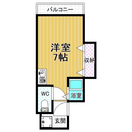 マウントソフィア(ワンルーム/3階)の間取り写真