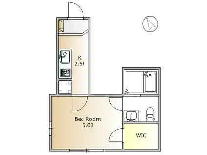 グラン・リーオ東雪谷(1K/2階)の間取り写真