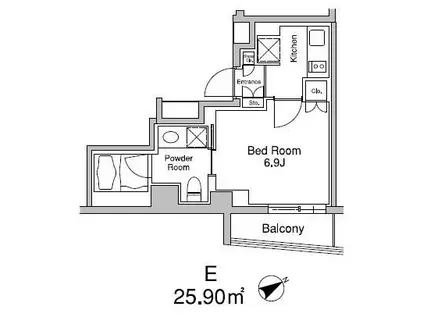 プラウドフラット南青山(1K/3階)の間取り写真