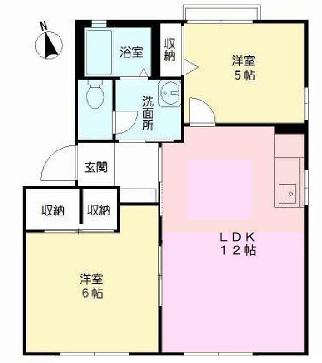 グレース野間(2LDK/1階)の間取り写真