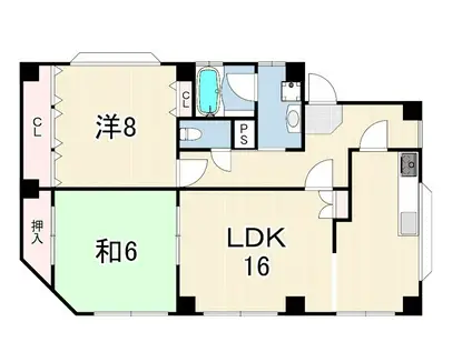 さつきビル(2LDK/3階)の間取り写真