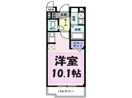 プリムローズ Ⅱ(ワンルーム/3階)の間取り写真