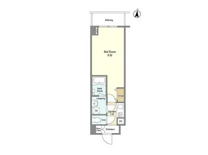 ラクラス中野富士見町(1K/2階)の間取り写真