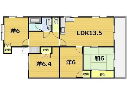 メゾンドベルウッドA(4LDK/1階)の間取り写真
