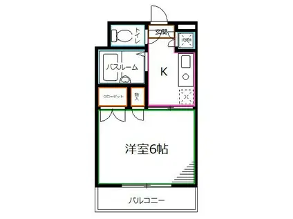JLBグランエクリュ武蔵小金井(1K/1階)の間取り写真