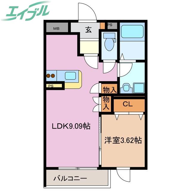GRAND ESPOIR(1LDK/3階)の間取り写真