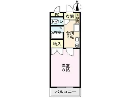 ハウスプルミエ(1K/1階)の間取り写真