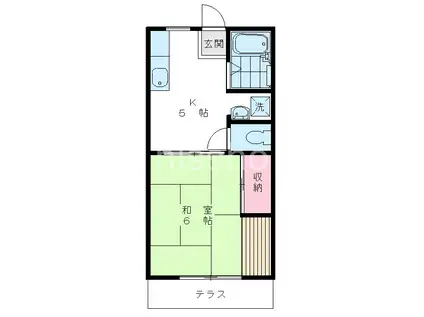 メゾン若宮(1K/1階)の間取り写真