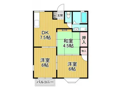 ルシエール横山(3DK/1階)の間取り写真