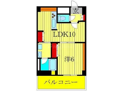 八潮PARK SQUARE(1LDK/4階)の間取り写真