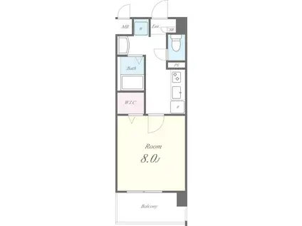 ノース ストリート湘南 C-X(1K/7階)の間取り写真