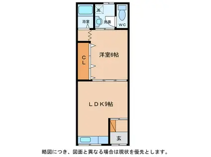 幸荘(1LDK/1階)の間取り写真