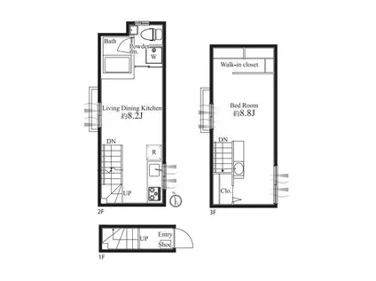 KING HOUSE新宿御苑(1LDK/2階)の間取り写真