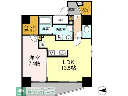 AOIレジデンス早稲田(1LDK/11階)の間取り写真